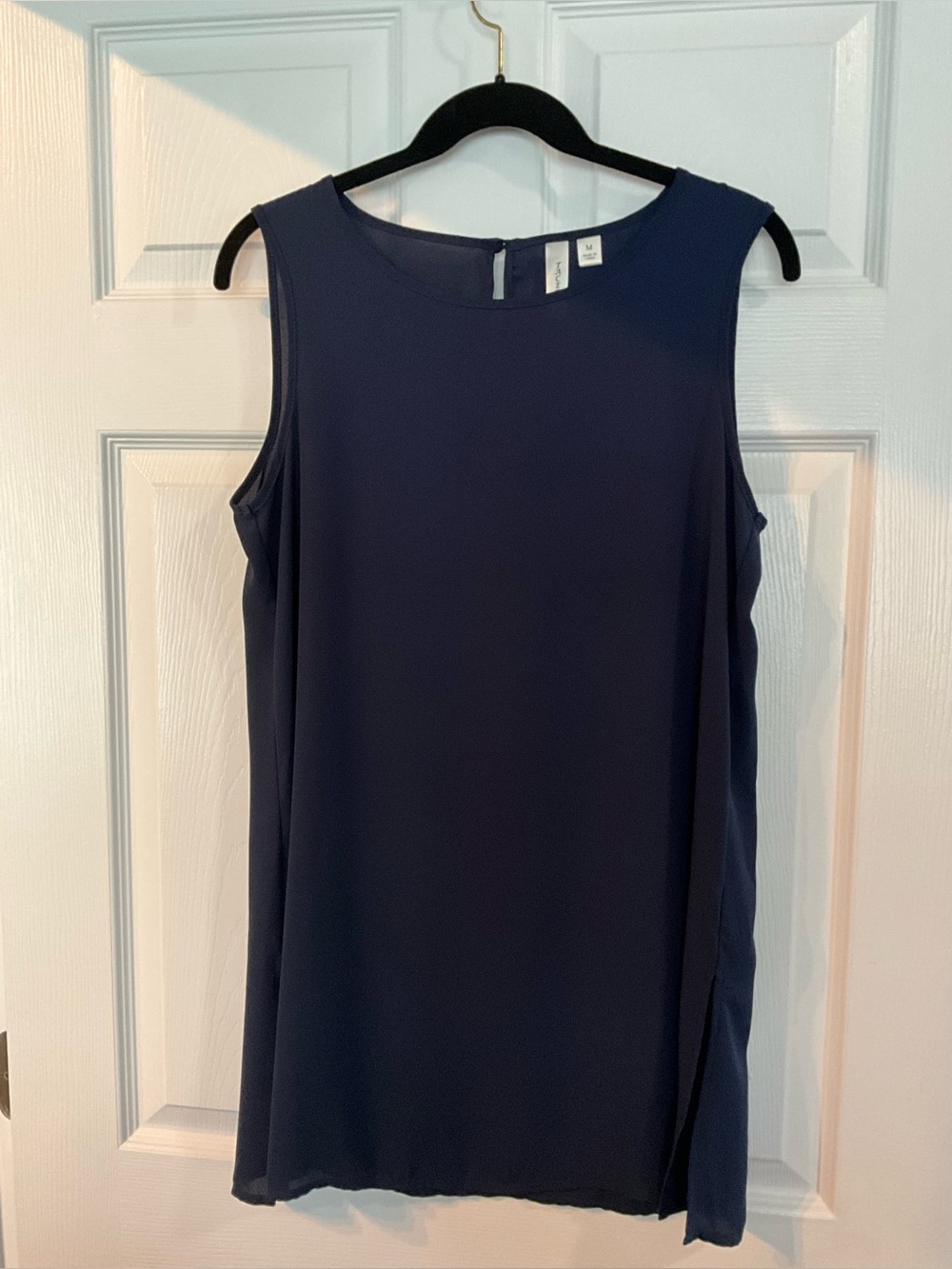 Tacera Navy Sleeveless Shift Shell
